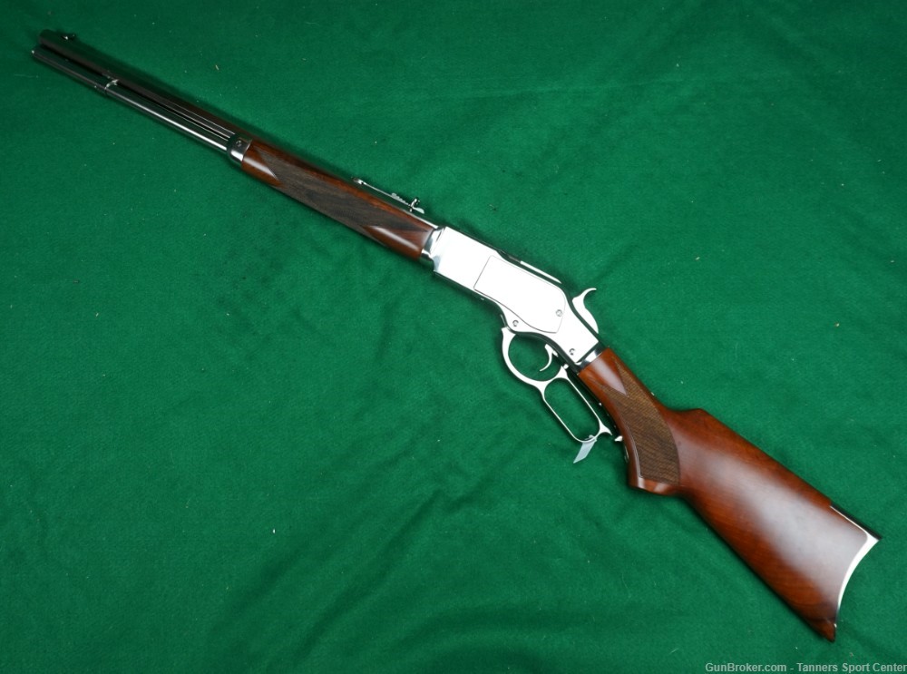 RARE! New Taylor's & Co Polished Nickel Winchester 1873 Carbine .357mag-img-2