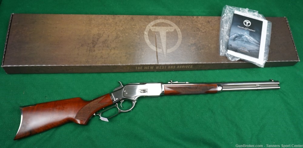 RARE! New Taylor's & Co Polished Nickel Winchester 1873 Carbine .357mag-img-0