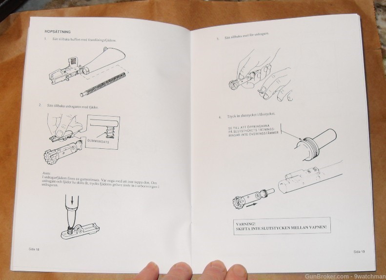 Swedish Manual M16 M16A2 Rifle  Book Instruktionsbok Automatikcarbin-img-5