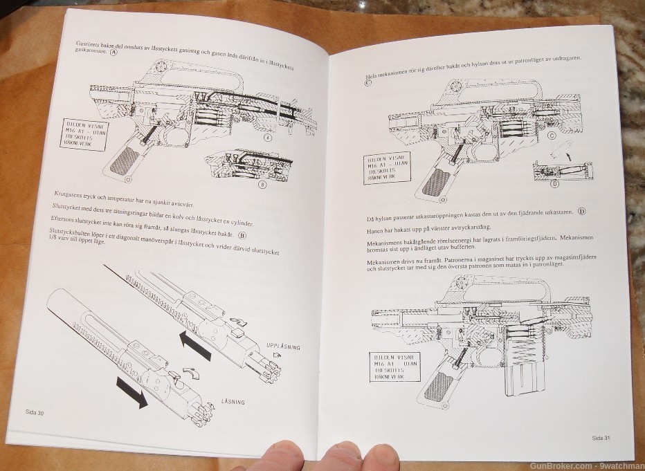 Swedish Manual M16 M16A2 Rifle  Book Instruktionsbok Automatikcarbin-img-2