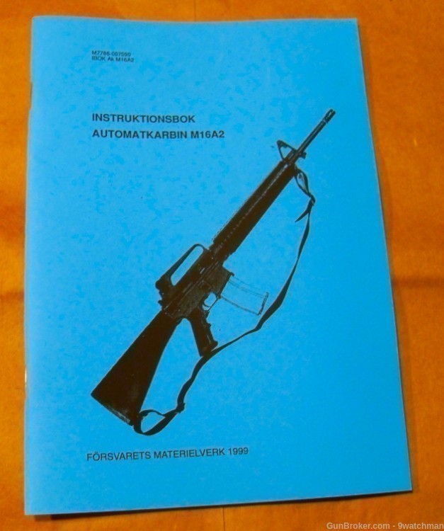 Swedish Manual M16 M16A2 Rifle  Book Instruktionsbok Automatikcarbin-img-0