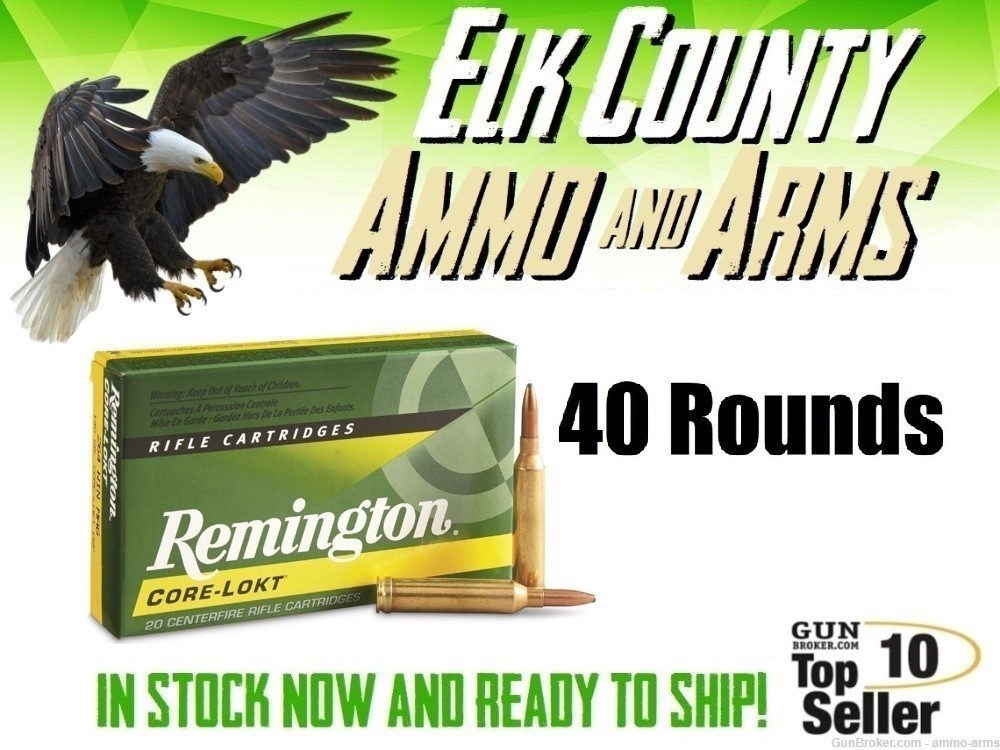 Remington Core-Lokt .264 Win Mag 140 Grain PSP - 40 Rounds - R264W2-img-0