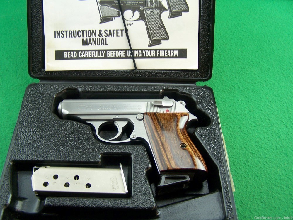 Interarms Imported Walther PPK, 380 acp, Extra Mag, Box & Custom Grips-img-0