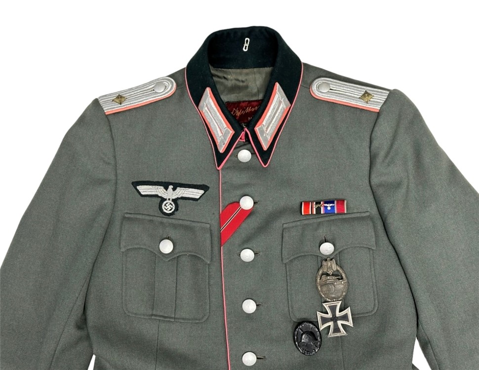 WW2 German Panzer OFFICER NAMED SET Uniform Visor tunic WWII trousers pants-img-22