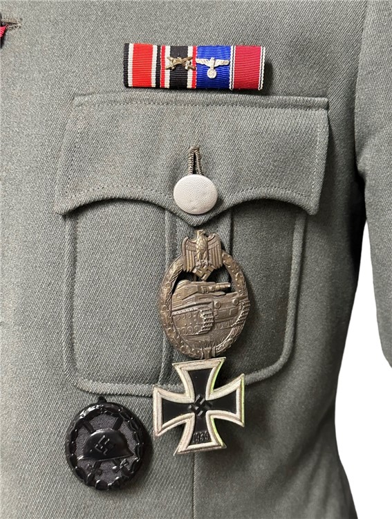 WW2 German Panzer OFFICER NAMED SET Uniform Visor tunic WWII trousers pants-img-11