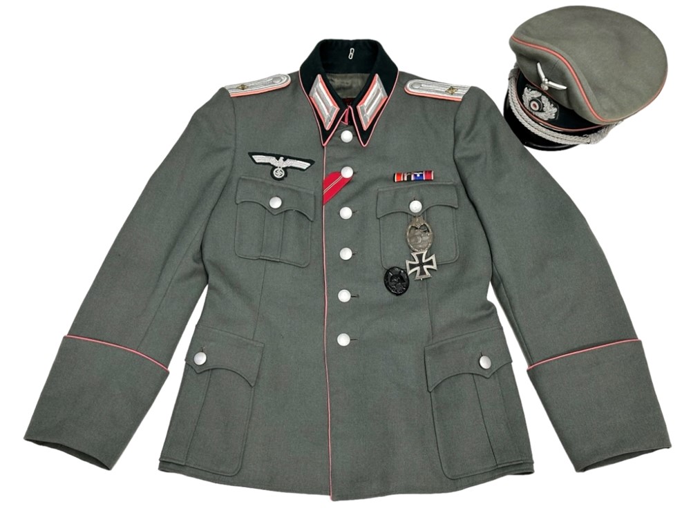 WW2 German Panzer OFFICER NAMED SET Uniform Visor tunic WWII trousers pants-img-20