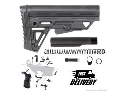 AR15 Alpha ButtStock Buffer Tube Lower Parts Kit Combo Fast Free Shipping