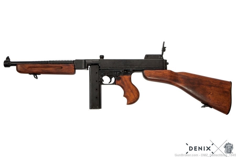 WW2 M1928 Military Thompson "Tommy" Submachine Non Firing Gun by Denix -img-0