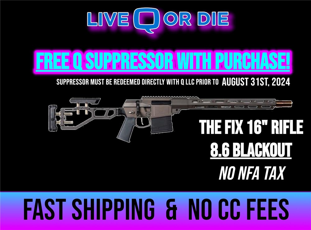 Q FIX 8.6 BLK 16" RIFLE BLACKOUT - NO NFA!-img-0