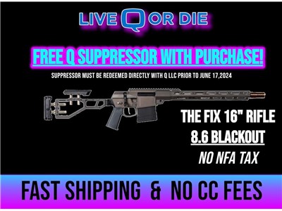 Q FIX 8.6 BLK 16" RIFLE BLACKOUT - NO NFA!