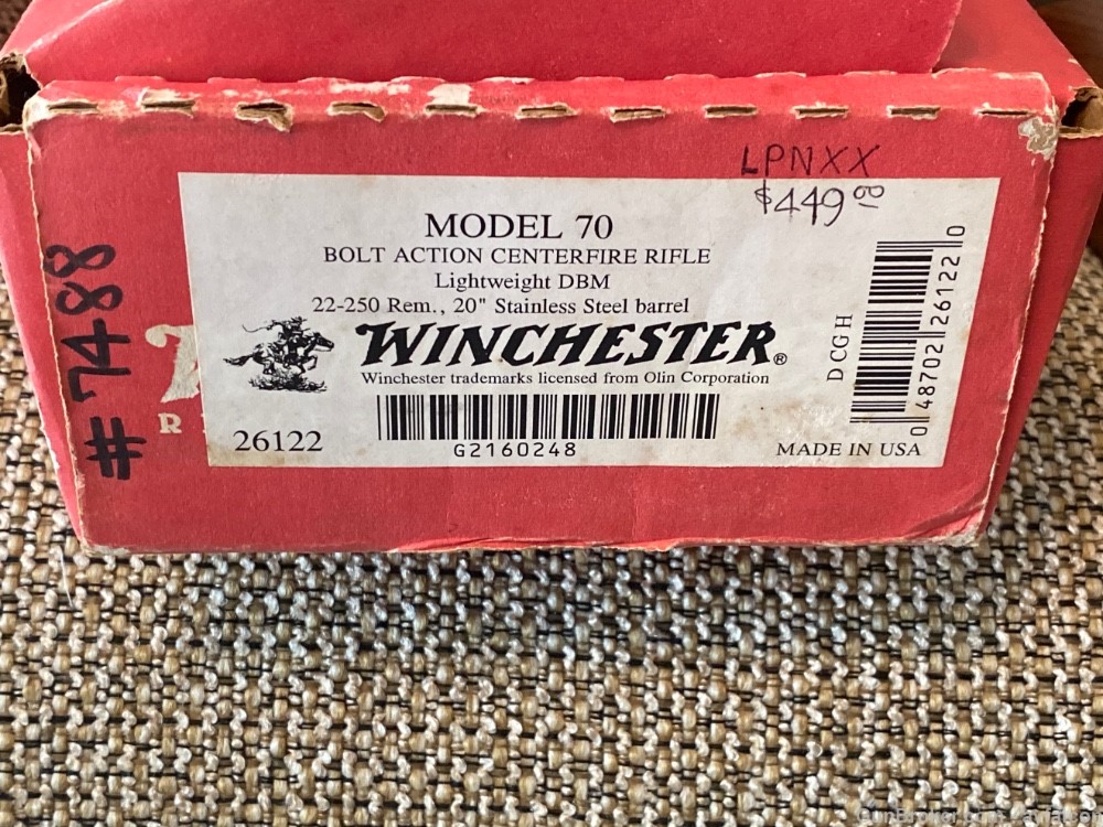 Winchester 70 Lightweight 22-250 Stainless 22-250 Remington Low Start-img-13