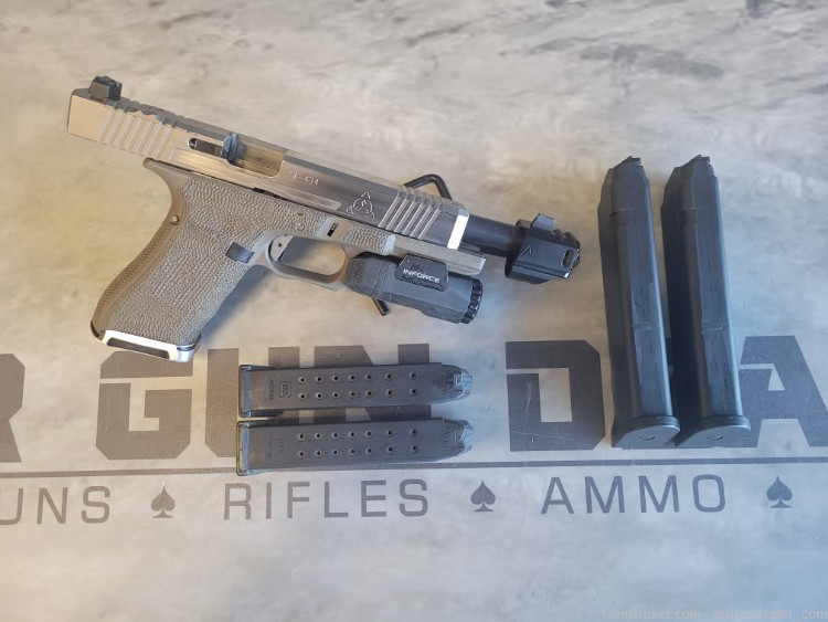 Glock 34 Gen4 9mm FDE Glock-G34 Stippled Suarez Faxon Agency RMR Cut G34 -img-1