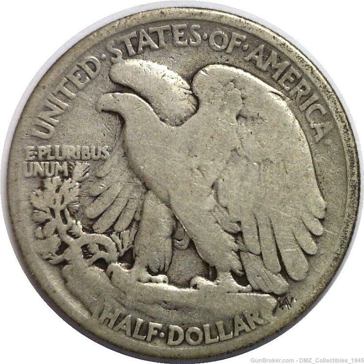 WW1 WWI 1919 US 50C Walking Liberty Silver Coin-img-1