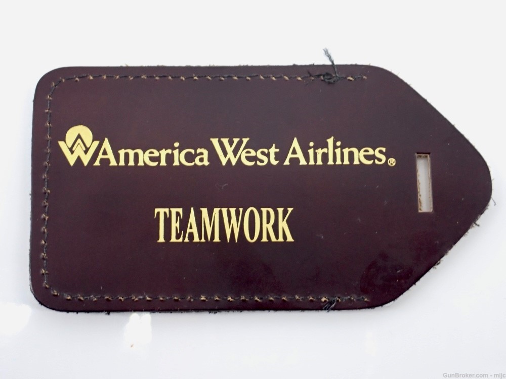 America West Captain's Wings and Leather Teamwork Tag Set Authentic Origina-img-2