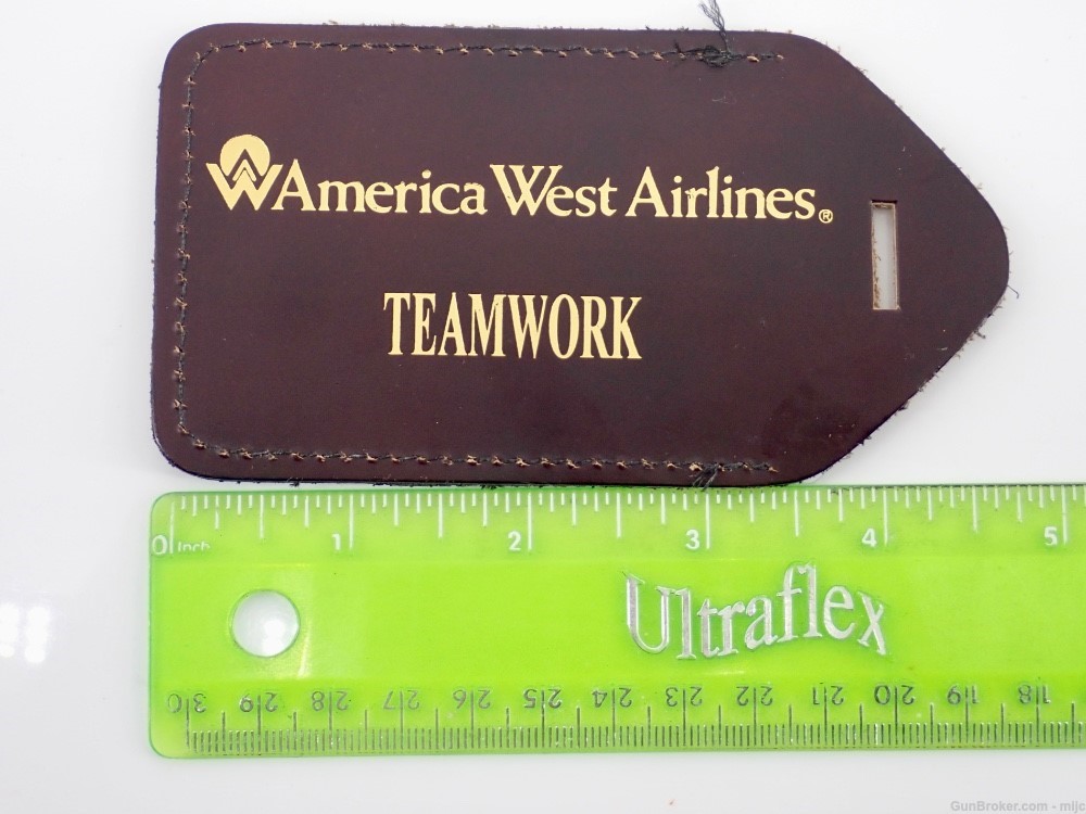 America West Captain's Wings and Leather Teamwork Tag Set Authentic Origina-img-6