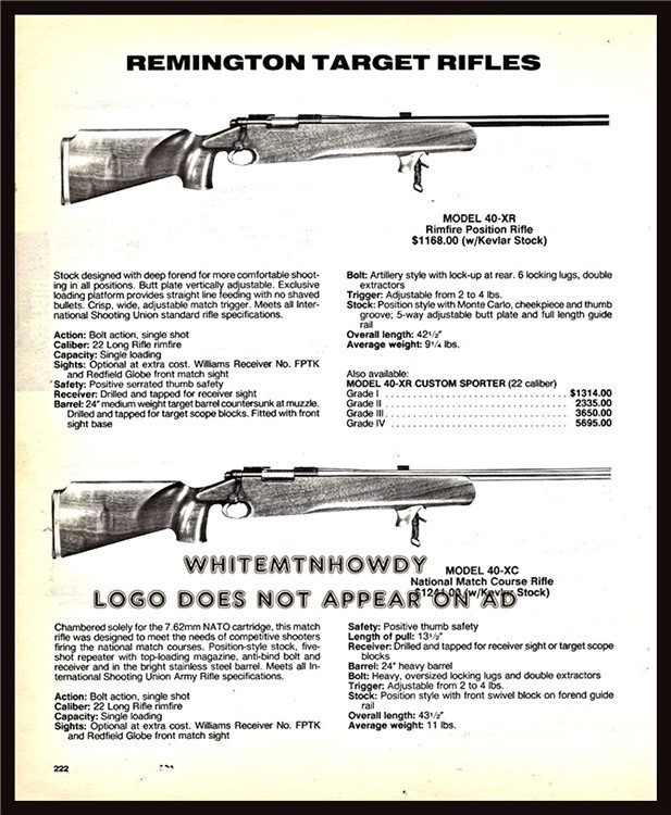 1991 REMINGTON 40-XR, 40-XC Target Rifle PRINT AD-img-0