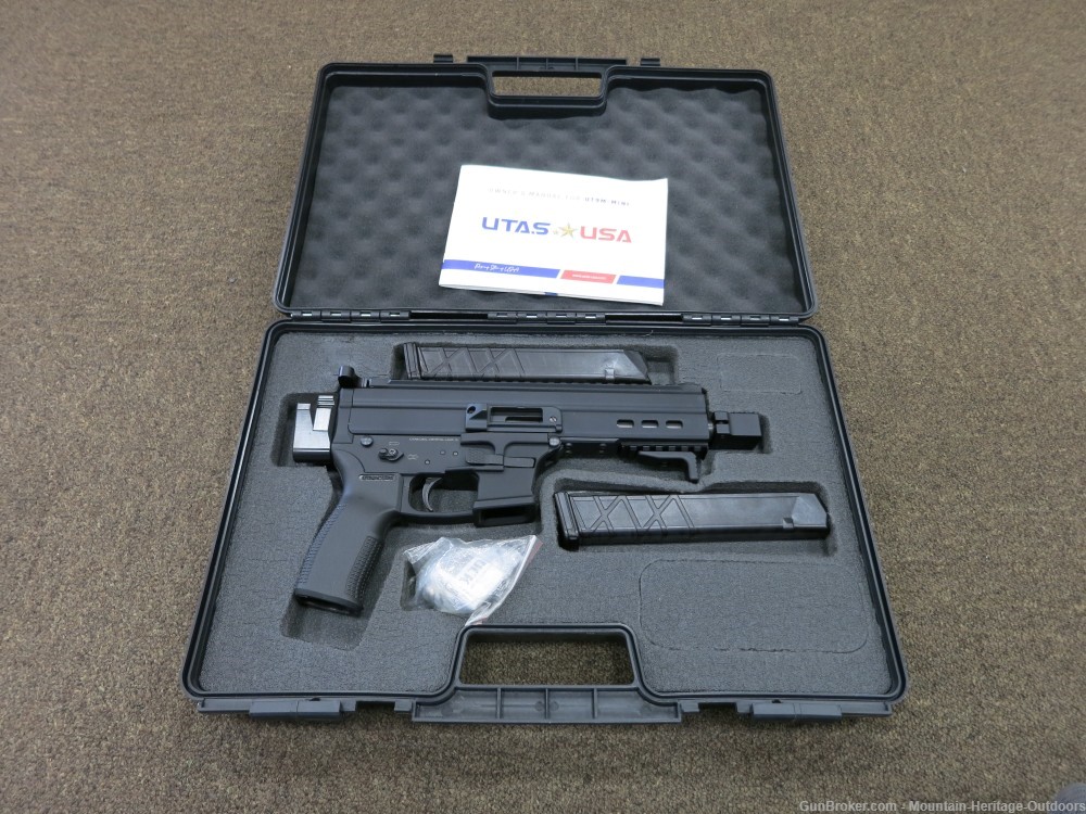 UTAS USA UT9-M Mini 9mm 6" 33rd Pistol UT9M-BK6 No Reserve!! -img-2