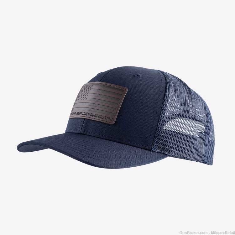 Magpul Industries Standard Leather American Flag Patch Trucker Hat - Navy-img-1