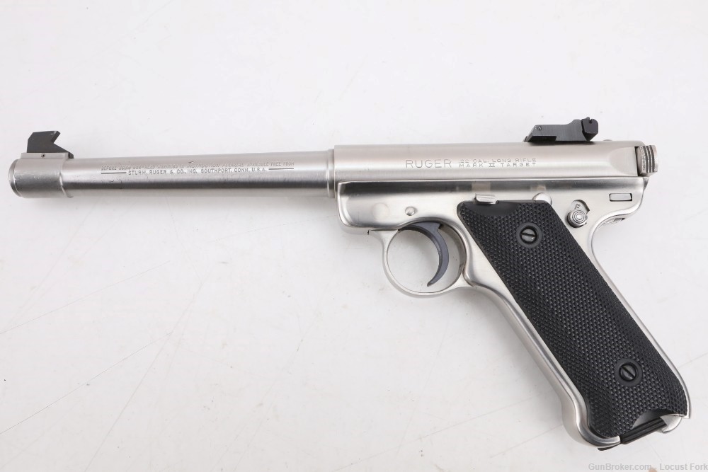 Ruger Mark II Target 22lr 22 Long Rifle Stainless 6 7/8" Semi Auto 1985 NR -img-0