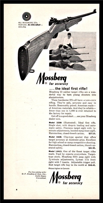 1964 MOSSBERG Model 320B .22 Rifle PRINT AD-img-0