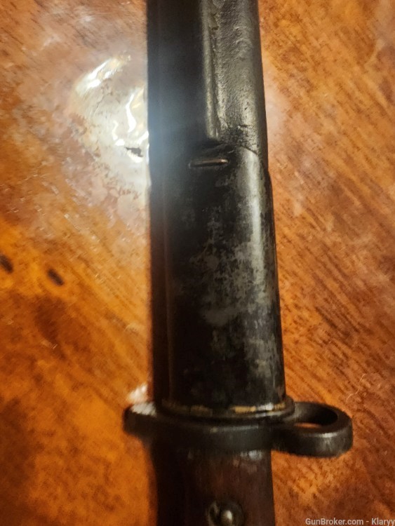 WW1 M1907 British Australia Enfield Bayonet w/Leather & Metal Scabbard -img-3