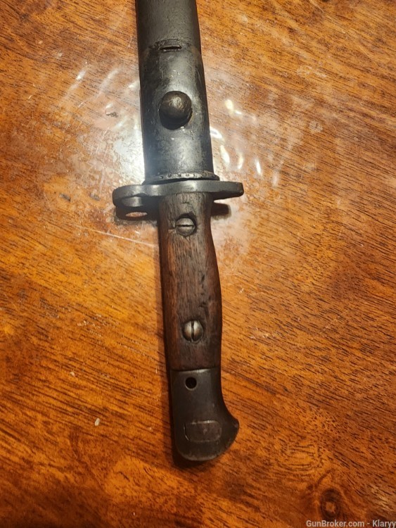 WW1 M1907 British Australia Enfield Bayonet w/Leather & Metal Scabbard -img-5