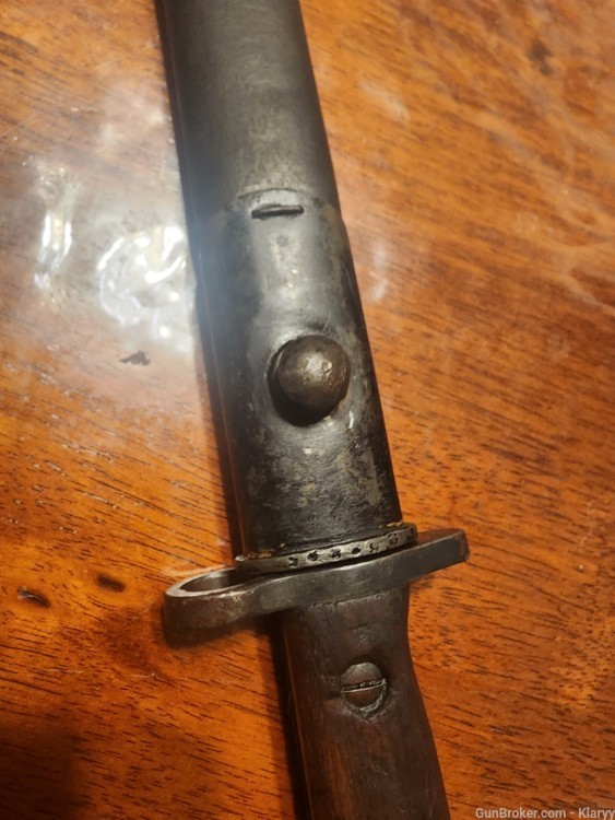 WW1 M1907 British Australia Enfield Bayonet w/Leather & Metal Scabbard -img-4