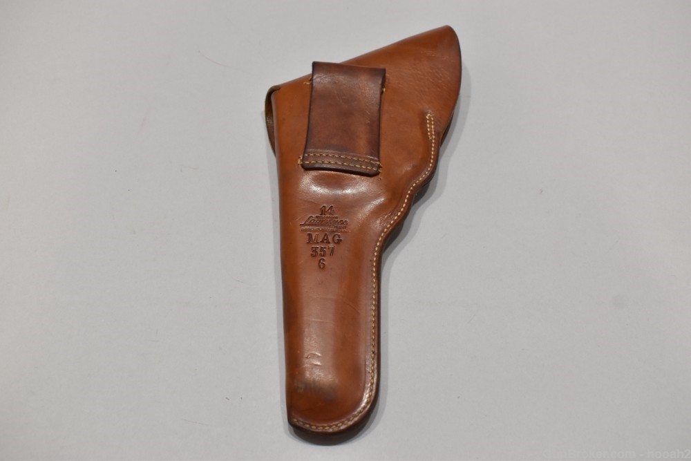 Lawrence 14 RH Brown Leather Flap Holster 357 Mag-img-1
