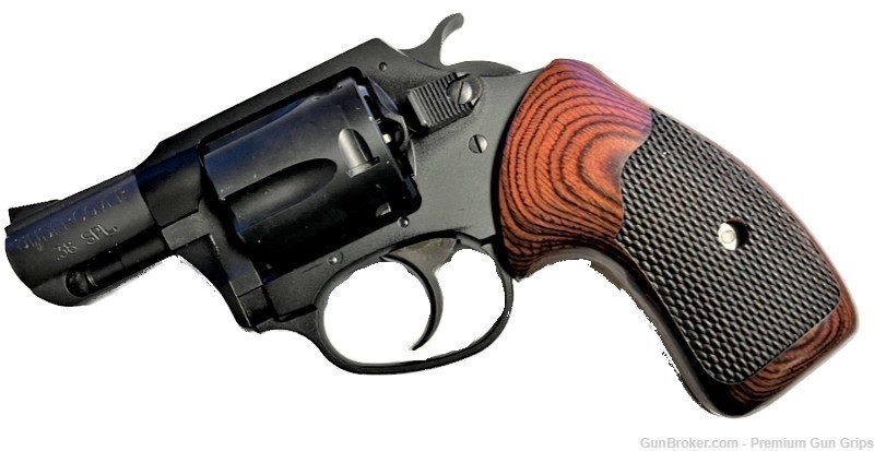 Charter Arms Grips universal fit Rosewood Checkered wrap around New-img-1