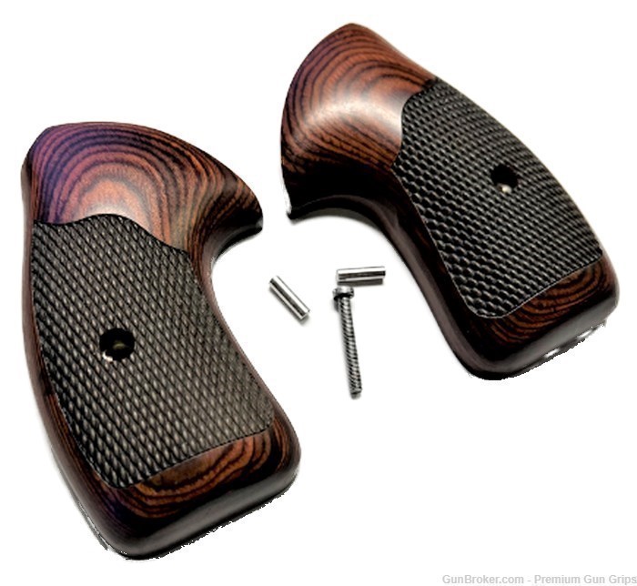 Charter Arms Grips universal fit Rosewood Checkered wrap around New-img-4