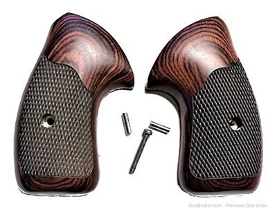 Charter Arms Grips universal fit Rosewood Checkered wrap around New