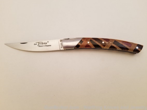 GOYON-CHAZEAU French Knife. Marquetry Wood. Stainless Steel. GC11.*REDUCED*-img-0