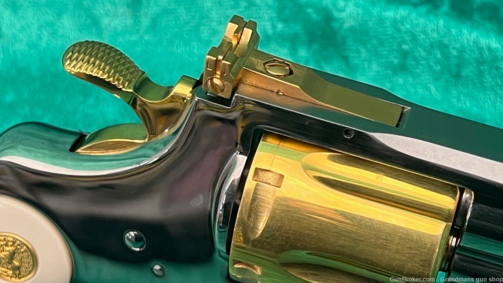 Colt Python .357 Magnum Custom Gold Plated, Ivory Bond Handle 1 of a Kind-img-19