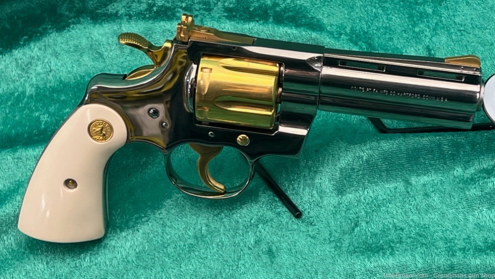 Colt Python .357 Magnum Custom Gold Plated, Ivory Bond Handle 1 of a Kind-img-17