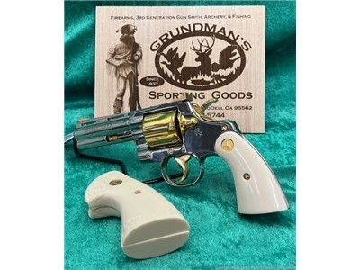 Colt Python .357 Magnum Custom Gold Plated, Ivory Bond Handle 1 of a Kind