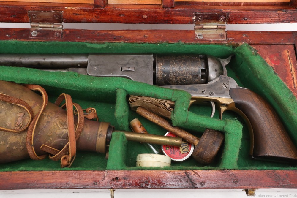 Colt Walker 1847 44 Cal Black Powder w/ Case AMAZING Italy NO FFL -img-2