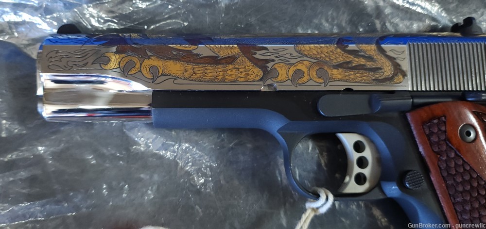 Colt TALO Dragon & Bright Polished SS 45ACP 5" Blued STUNNER Layaway-img-9