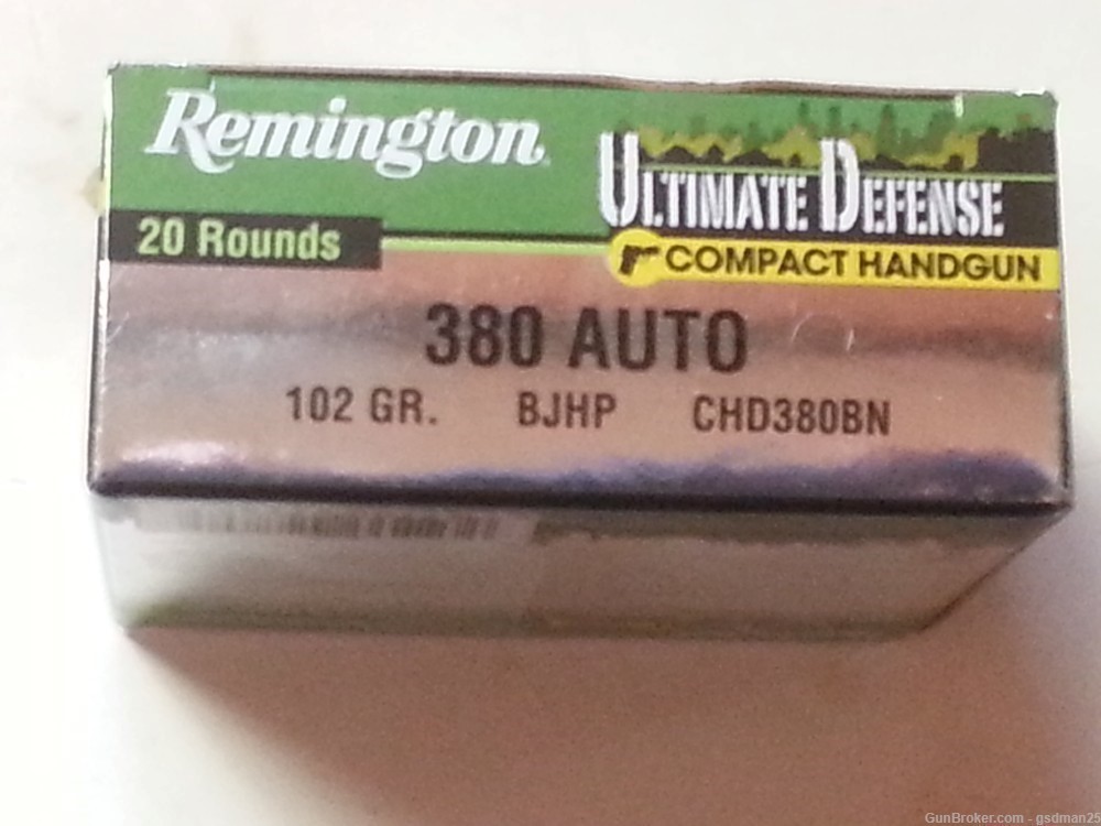 Remington Ultimate Defense Compact Handgun Ammunition 380 ACP 102 Grain-img-0