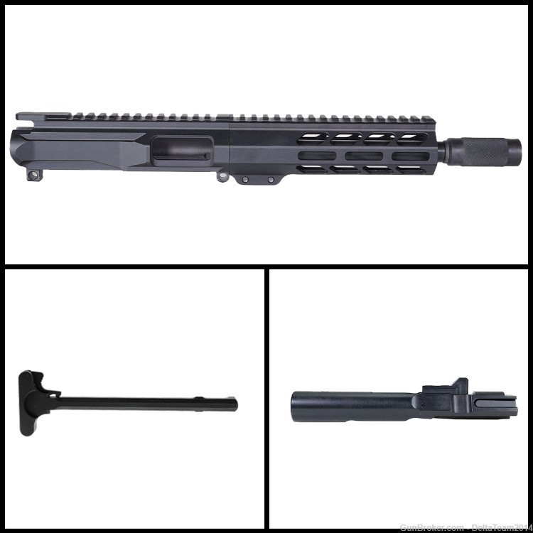 AR15 8" 10MM Pistol Complete Upper - Pistol Caliber Billet Upper Receiver-img-0