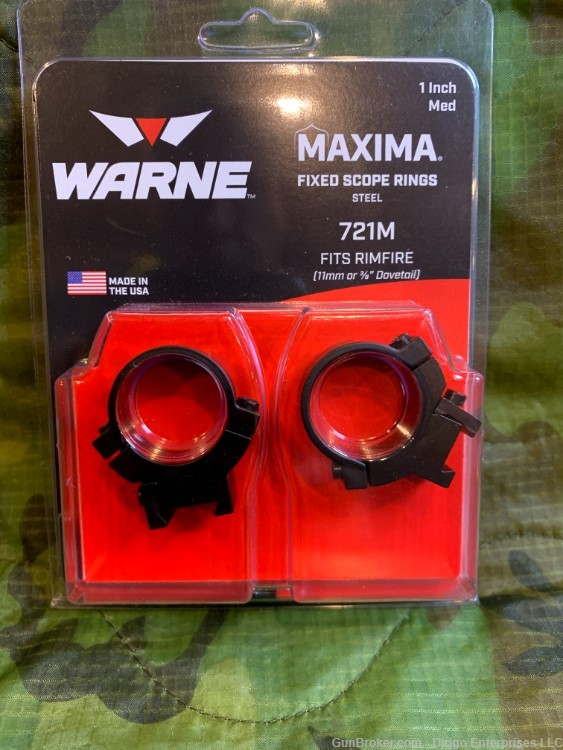 721M Warne 1 inch, Rimfire Med Matte Scope Rings-img-0
