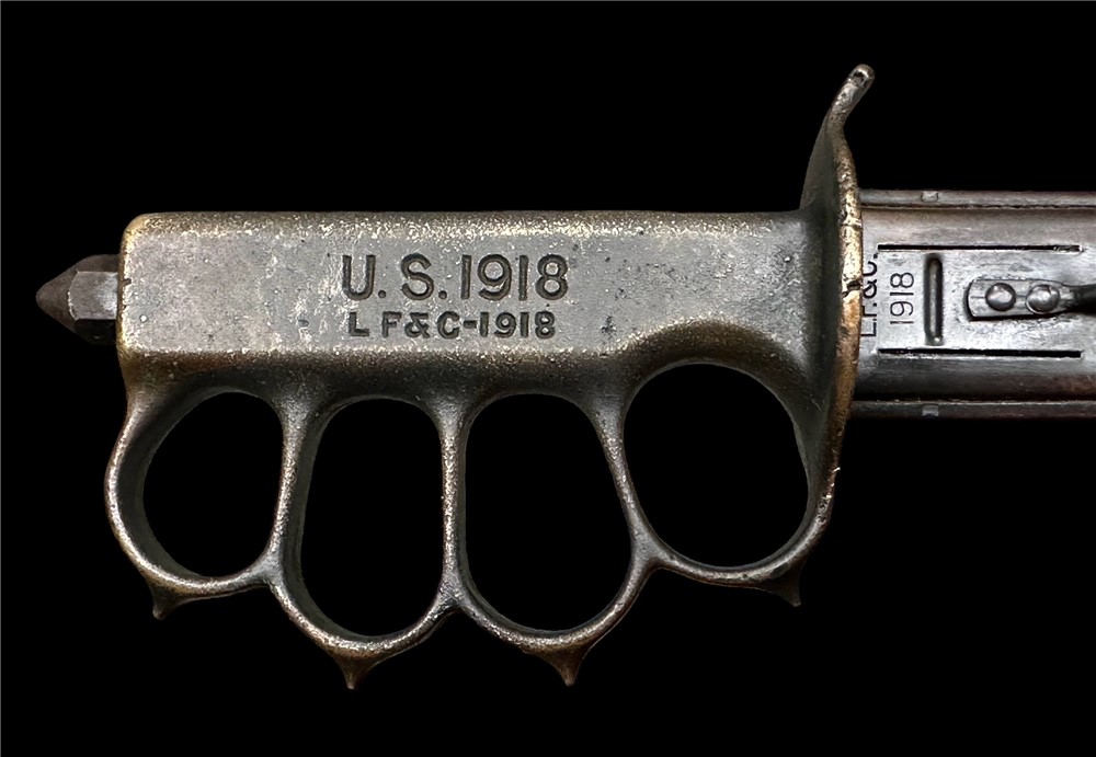 WW1 US 1918 LF&C Brass Knuckle Trench Knife pre WW2 WWII dagger fighting-img-11