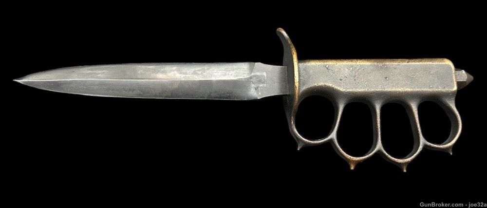 WW1 US 1918 LF&C Brass Knuckle Trench Knife pre WW2 WWII dagger fighting-img-3