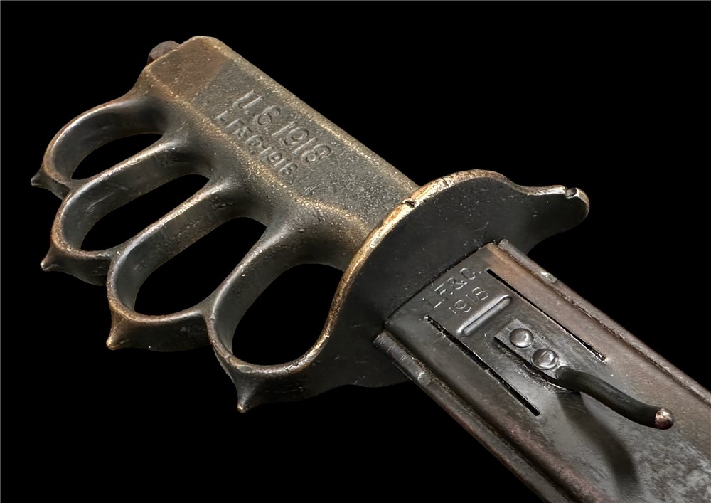 WW1 US 1918 LF&C Brass Knuckle Trench Knife pre WW2 WWII dagger fighting-img-13