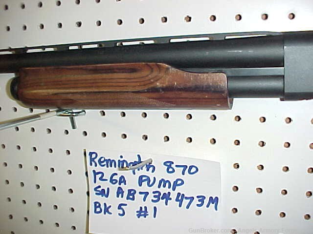 BK#5 Item#1 - Remington Model 870 - 12 Ga Pump Shotgun - Like New-img-6