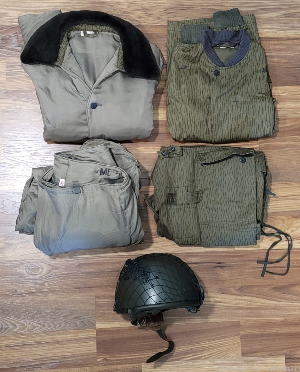 RARE East German NVA PARATROOPER Lot - Uniform, Liner, Helmet-img-0
