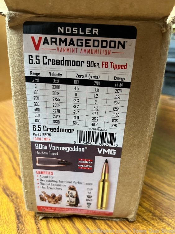 Nosler 6.5 Creedmoor 90Grain Varmageddon Tipped 200 Round Case #65175-img-0