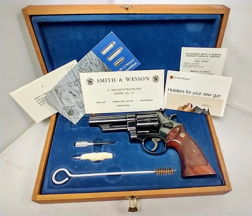 1976 Smith & Wesson Model 57 41 Magnum Revolver 4" BEAUTIFUL-img-0
