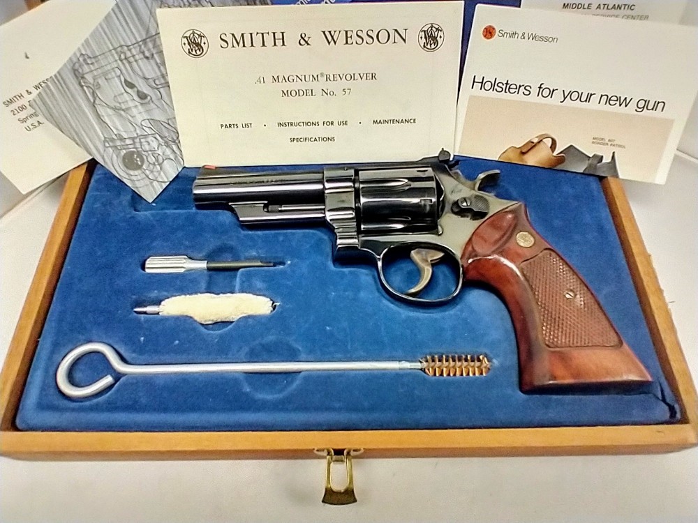 1976 Smith & Wesson Model 57 41 Magnum Revolver 4" BEAUTIFUL-img-1