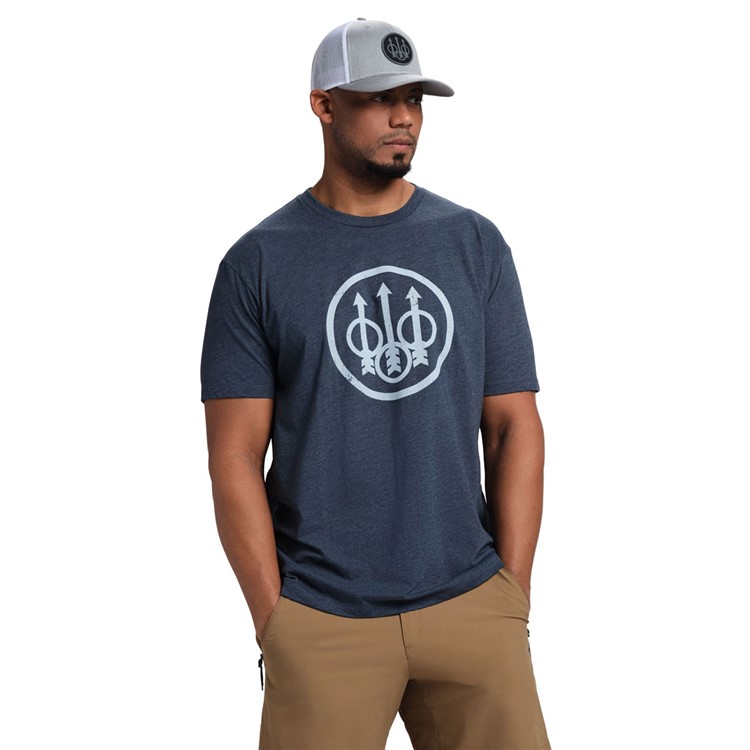 BERETTA Men Trident Logo SS T-Shirt, Color: Navy Heather, Size: XL-img-2