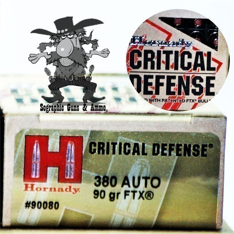380 auto Hornady Critical Defense 380 ACP Ammo 90 Grain Flex 25 ROUNDS-img-0